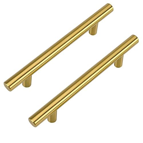 Lontan 12 Pack Gold Kitchen Cupboard Handles 160mm Gold Kitchen Handles Drawer Pulls Cupboard Door Pulls for Cabinet Wardrobe Bathroom Stainless Steel