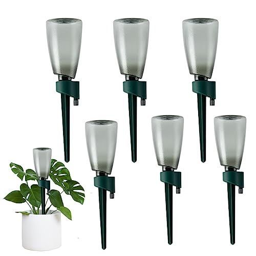 Plant Watering Devices 6pcs Plant Waterer With 6pcs 500ml Bottles Automatic Drip Irrigation Kits With Slow Release Control Valve for Plants Green, Drip Irrigation System, Plant Watering Devices