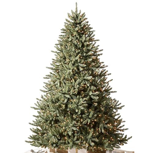 Balsam Hill 7.5ft Pre-Lit Classic Blue Spruce - Artificial Christmas Tree With 1000 Clear Incandescent Lights, Easy Plug Technology, Premium Stand for Indoor Holiday Decorating