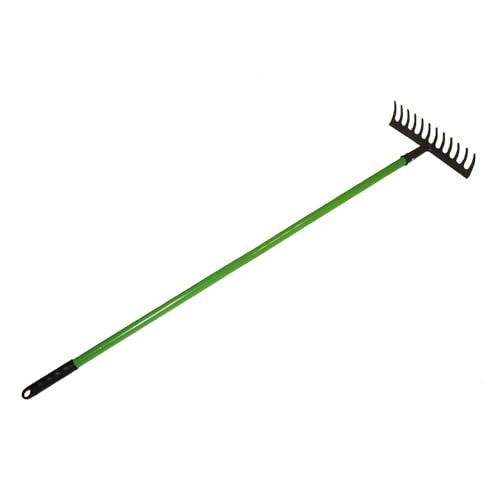 Garden Rake Soil Leaves Leaf Raker 12 Teeth Carbon Steel With Pvc Grip Gar02