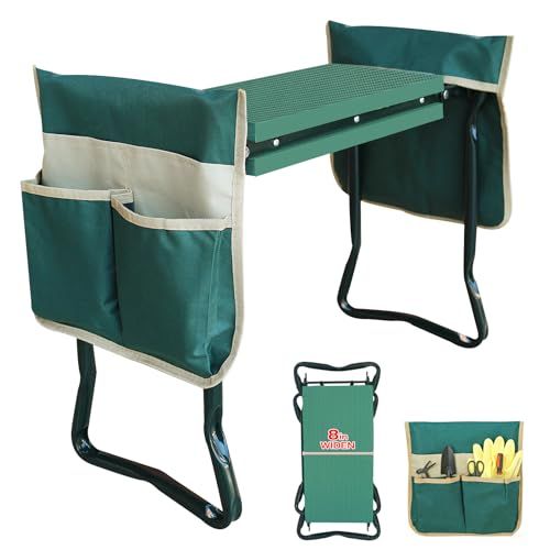 Upgraded Garden Kneeler and Seat With Thicken &amp;amp; Widen Soft Kneeling Pad,heavy Duty Gardening Bench Kneeler and Seat Foldable Gardening Stool With 2 Tool Pouches&amp;#65292;gifts for Women, Seniors, Mom &amp;amp; Dad