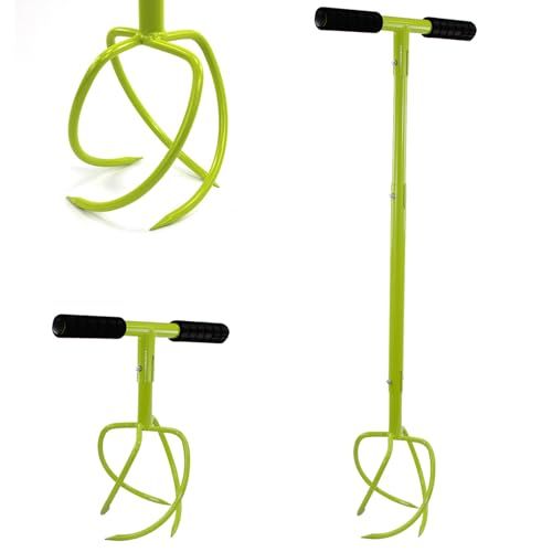 Crystals Manual Twist Tiller &amp;amp; Soil Cultivator &amp;ndash; Heavy-Duty Hand Tiller for Gardening, Post Hole Digger, Bulb &amp;amp; Flower Planting, Ice Holes, Soil Aeration, Fertilizer Mixing &amp;ndash; 900mm X 370mm