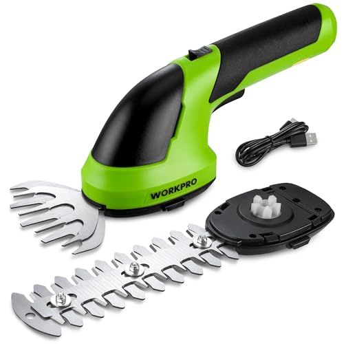 Workpro Cordless Grass Shear &amp;amp; Shrubbery Trimmer - 2 in 1 Handheld 7.2v Electric Grass Trimmer Hedge Shears/grass Cutter Rechargeable Lithium-Ion Battery and Type-C Cable Included