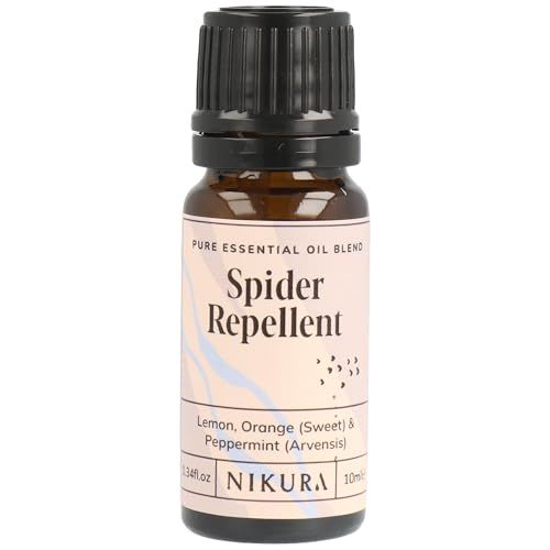 Nikura Spider Repellent Essential Oil Blend - 10ml | for Deterring Spiders and Mice, Natural Spider Repellent | Make a Homemade Spider Repellent Spray | Vegan, 100% Pure and Natural