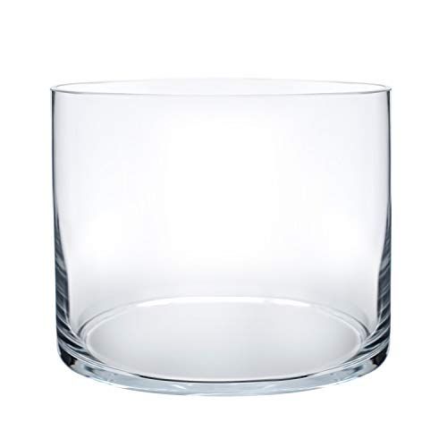 Royal Imports Flower Glass Vase Decorative Centerpiece for Home or Wedding - Cylinder Shape, 6" Tall, 6" Opening, Clear