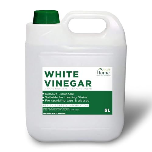Home Stuff Natural White Vinegar, Premium Quality All-Purpose Floor &amp;amp; Glass Cleaners, Cleaning Liquid Limescale Glass Stain Remover - for Home Kitchen Living Room Bathroom (5l)