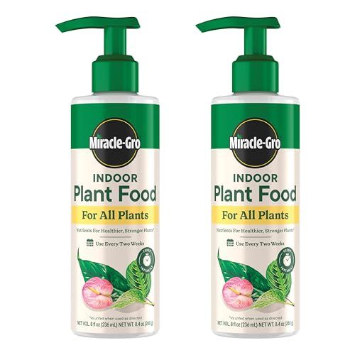 Miracle-Gro Indoor Plant Food for All Plants, Liquid Plant Food for Houseplants, Flowers, Vegetables, Herbs, and More, 8 Fl. Oz., 2-Pack