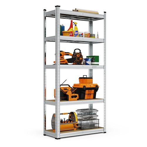 Vonhaus Garage Shelving Units - Heavy Duty Racking for Home, Office, Shed and Garage Storage - 5-Tier Shelving Units for Storage, 175kg Capacity Per Shelf - 1.5m Racking