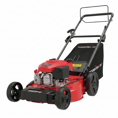 Powersmart 21" Self-Propelled Gas Lawn Mower | 170cc Ohv Engine | Rear-Wheel Drive for Slopes | 3-In-1 Bag, Mulch &amp;amp; Discharge | 6 Cutting Heights | Durable Steel Deck| Rear-Wheel Drive | Medium Yard