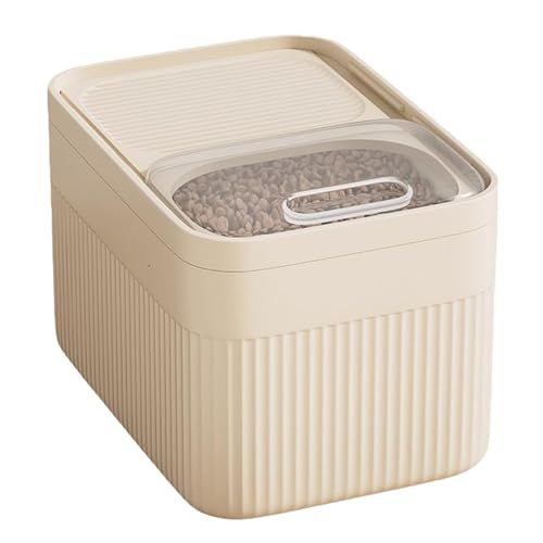 Airtight Pet Food Storage Container, Up to 30 Lbs, for Dog Cat and Other Pet Food Storage With Measuring Cup, Storage Bucket (white, A)