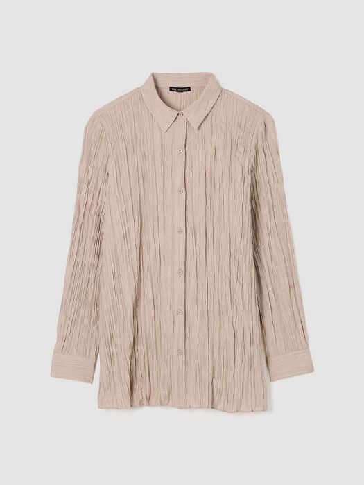 Crinkle Silk Habutai Classic Collar&amp;nbsp;shirt