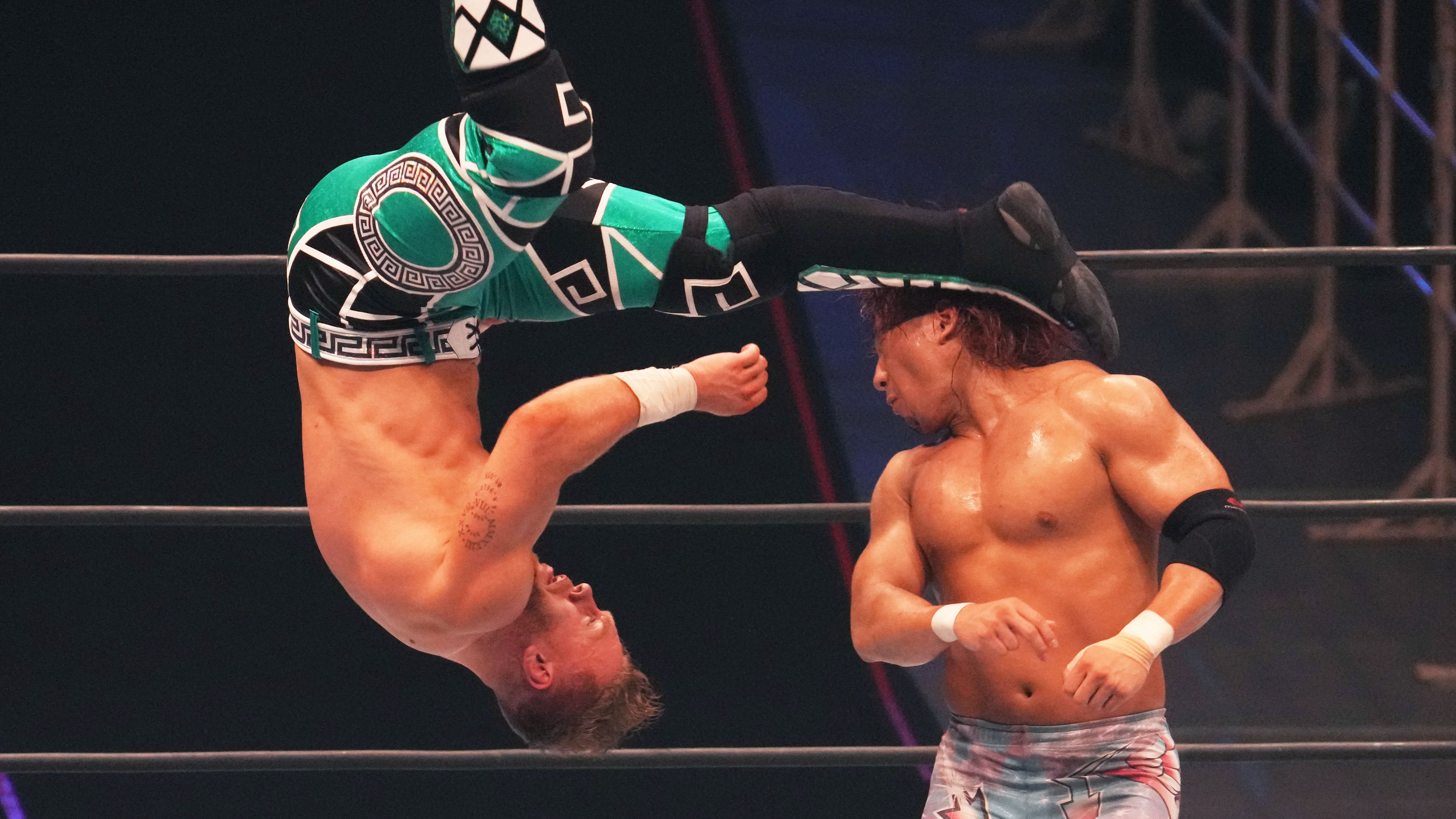 Will Ospreay and Shota Umino compete during the New Japan Pro-Wrestling at Edion Arena Osaka on November 04, 2023 in Osaka