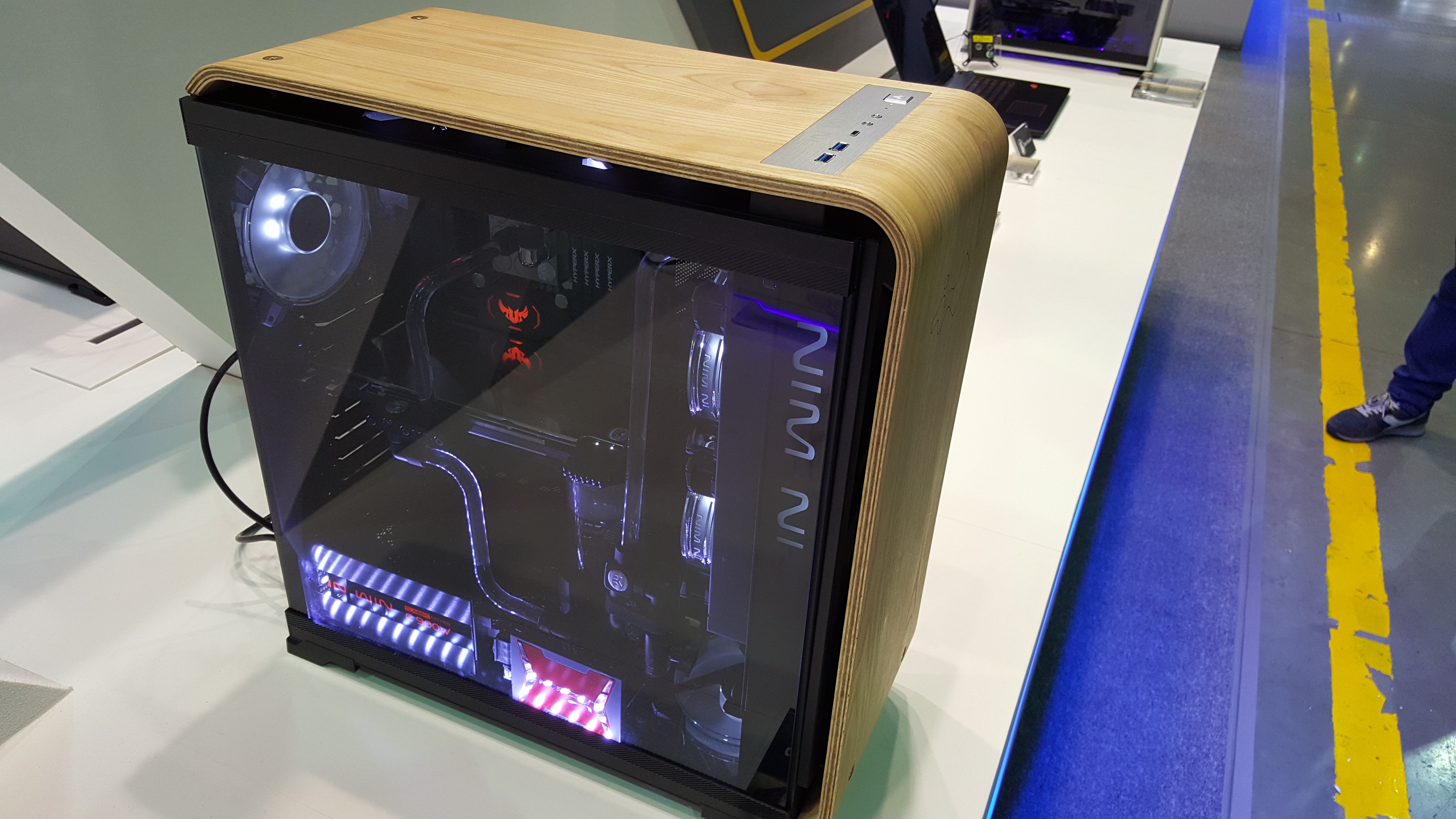 In Win's wood and glass cases are real stunners at Computex