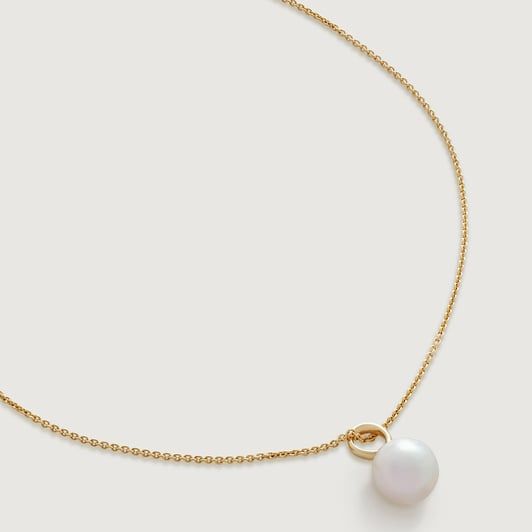 Nura Round Pearl Fine Chain Necklace