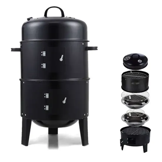 3-in-1 Freestanding Portable Outdoor Charcoal Bbq Grill Smoker