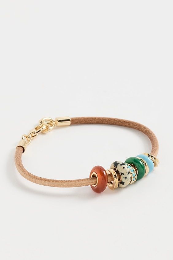 Roxanne Assoulin Semi Sliders on Leather Cord Bracelet