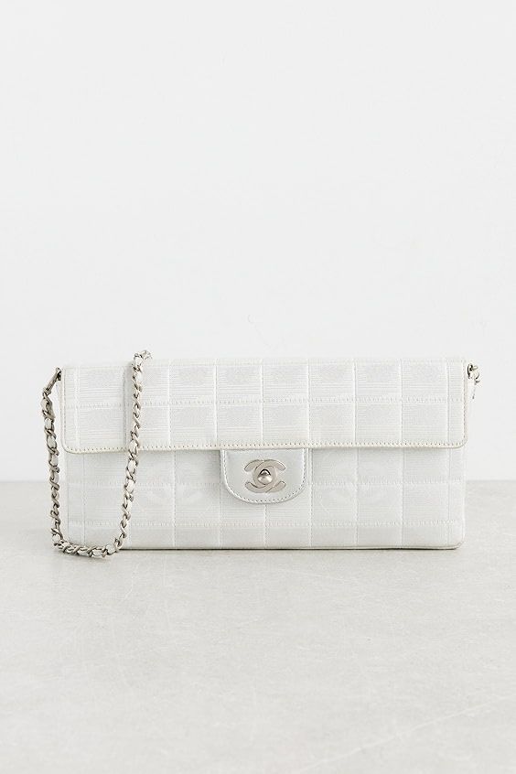 What Goes Around Comes Around Chanel Silver Travel Line East West Bag 10"