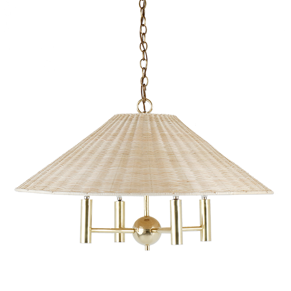 David Netto The Rattan Bouillotte Hanging Light
