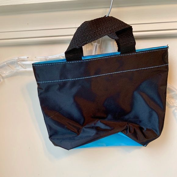 Herve Chapelier Small Black and Blue Nylon Bag