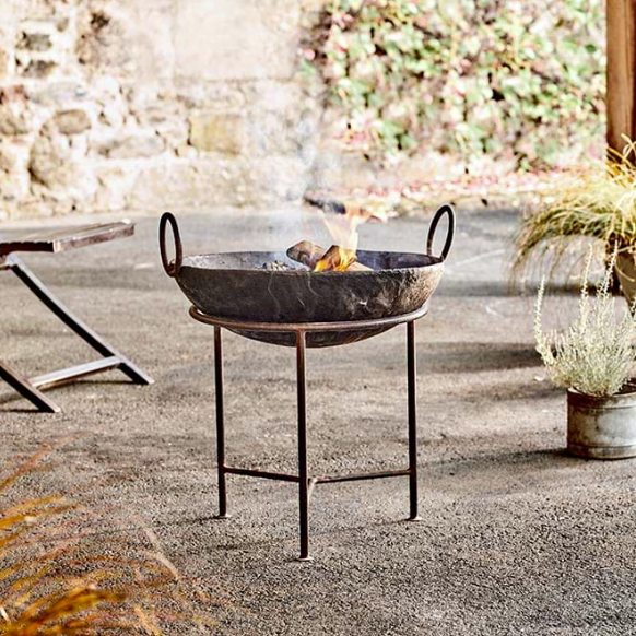 nkuku, Reclaimed Iron Kadai With Grill - Small