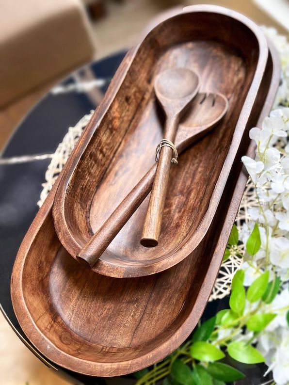 Handmade Dough Bowl: Large Xl Carved Wooden Bread Bowl for Mother&amp;rsquo;s Day Gift