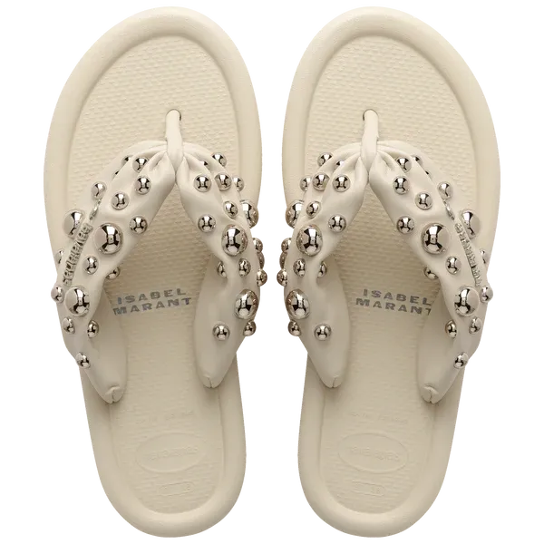 Havaianas, Women's Isabel Marant Maxi Puffed Studs Flip Flops Beige