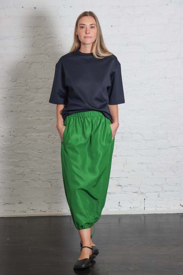 Tibi Italian Sporty Nylon Midi Anorak Skirt on Garmentory