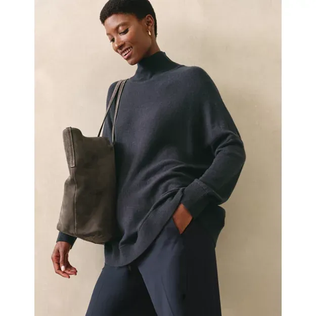 Oversized Funnel Neck Jumper With Cashmere | Jumpers &amp;amp; Cardigans | ...