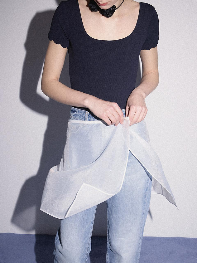 W CONCEPT, Rose See-Through Wrap Skirt