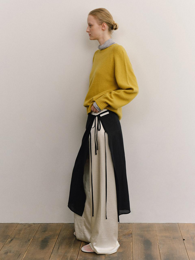W CONCEPT, Layered Piece Wrap Skirt