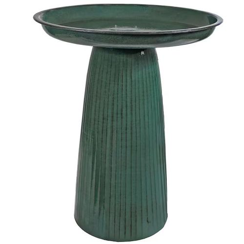 Metal Green Bird Bath