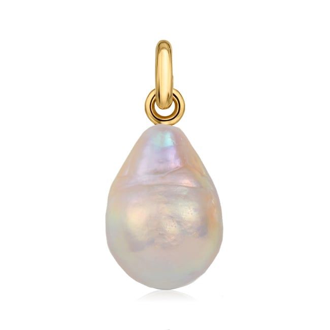 Gold Vermeil Baroque Pearl Pendant - Pearl