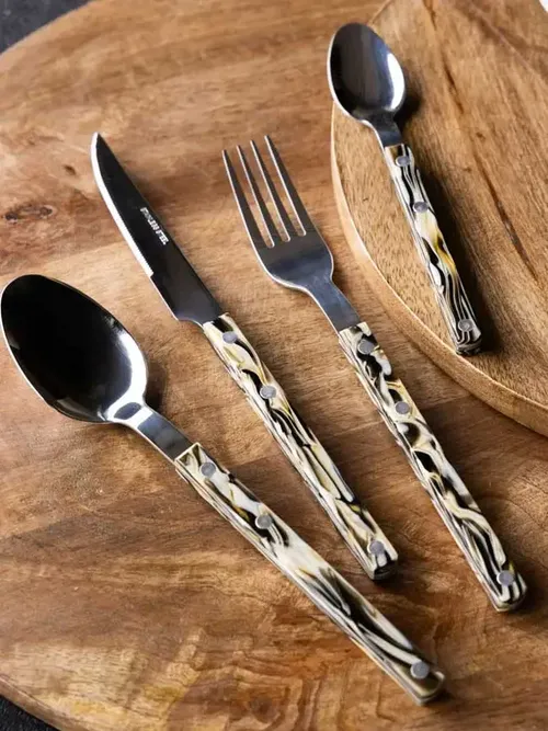 Marble-Effect Cutlery, Set of 4