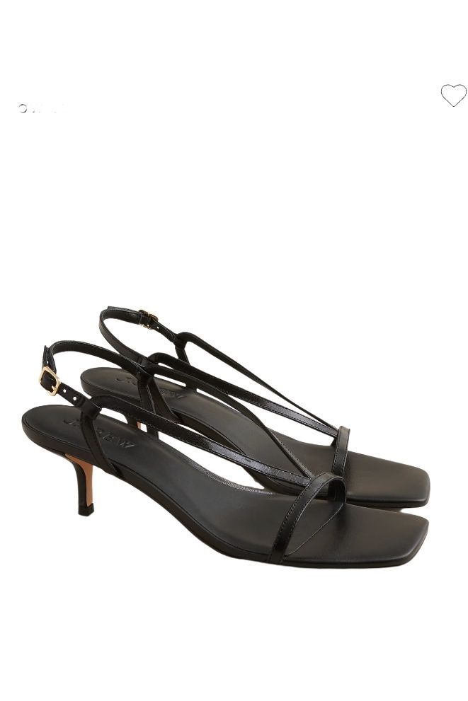 J.Crew, Krista Slingback Kitten-Heel Sandals in Leather