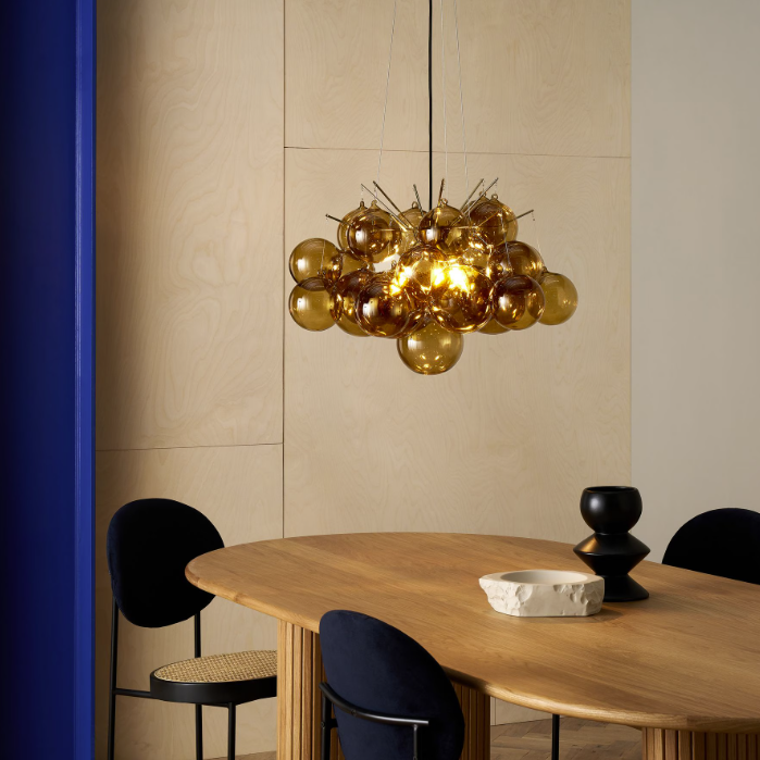 Made, Luz Cluster Pendant Light in Amber