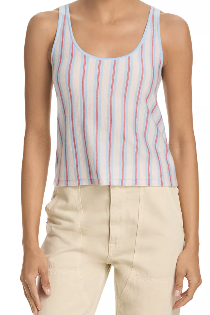 Guest in Residence, Cashmere Fine Stripe Tank (Was $225)