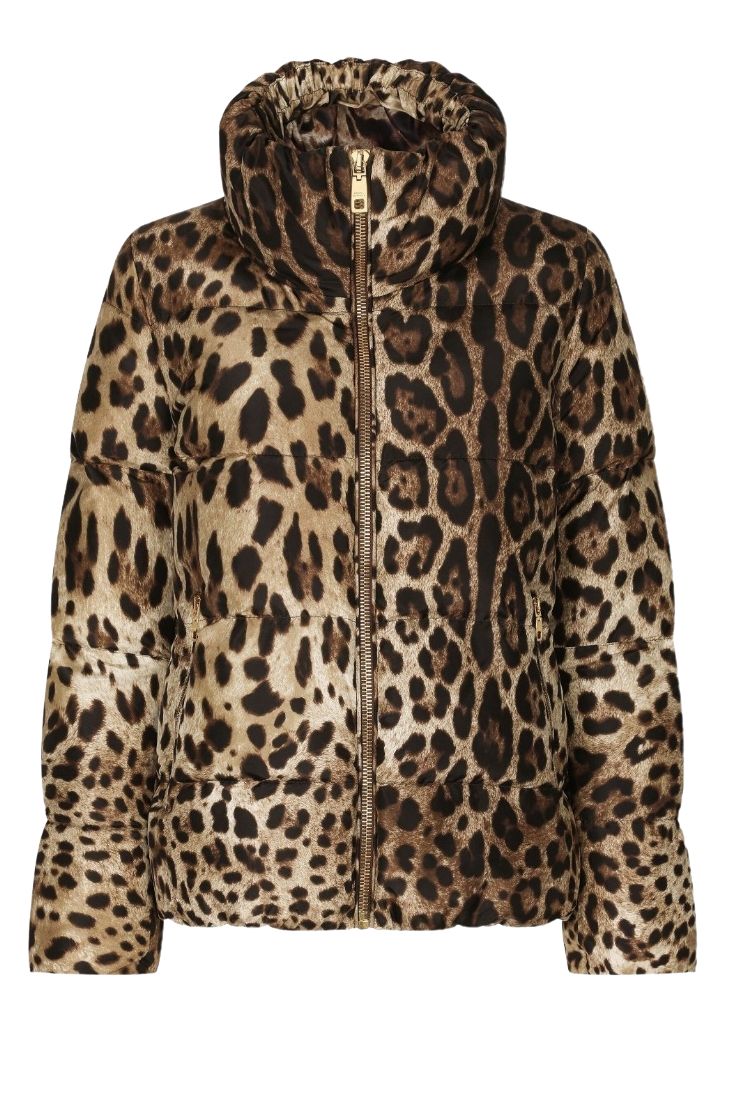Leopard-Print Padded Jacket