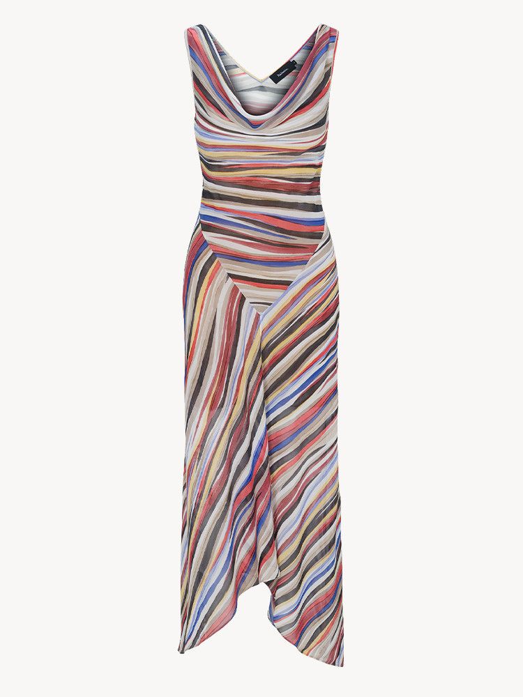 Carina Georgette Dress in Black Amelia Bouquet Multi