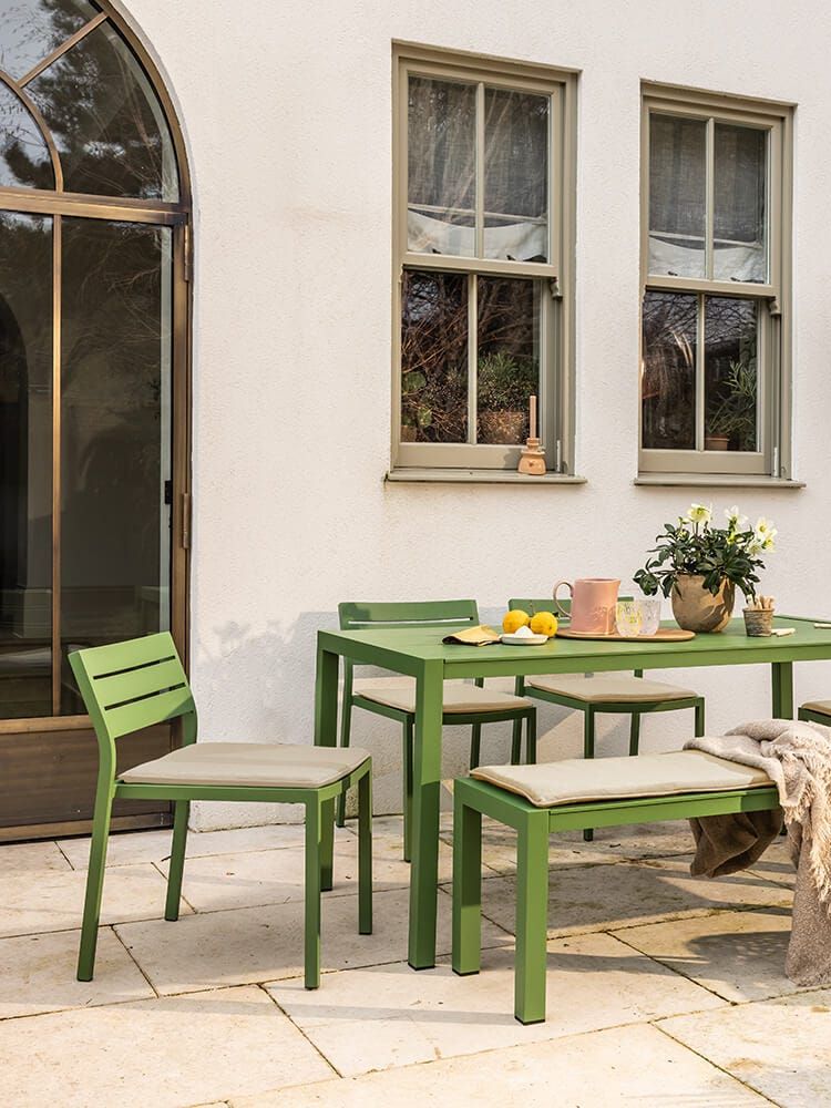 Anna 6 Seat Dining Set in Green