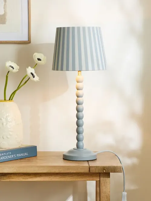 Blue Stripe Bobbin Millie Table Lamp