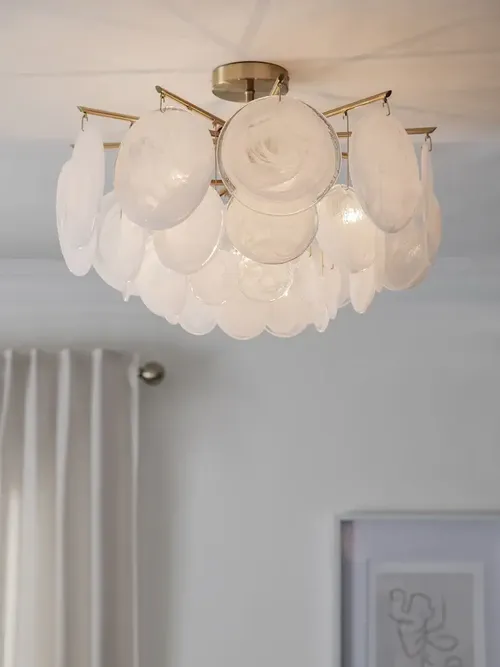Brass Claremont Flush Ceiling Light