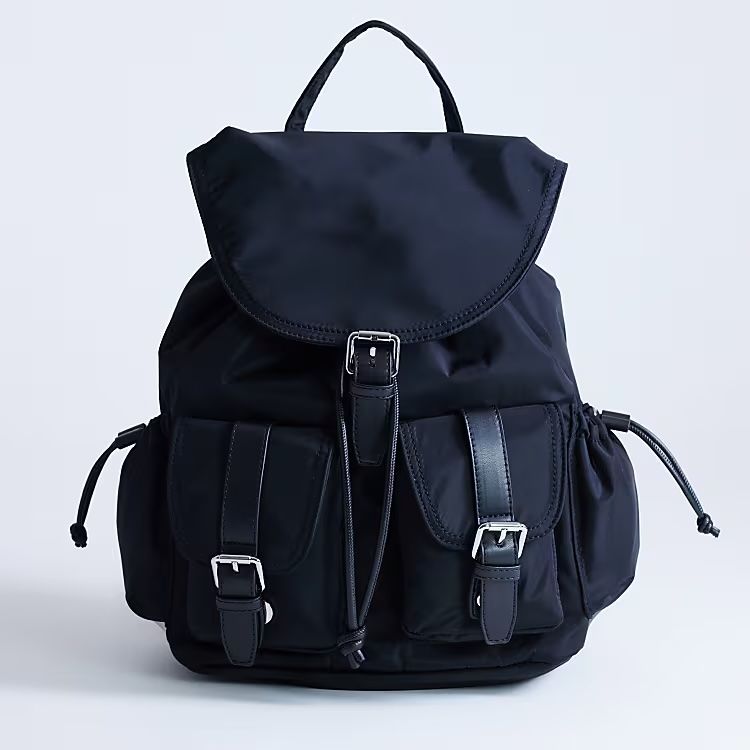 Topshop Bradley Nylon &amp;amp; PU Backpack With Pockets