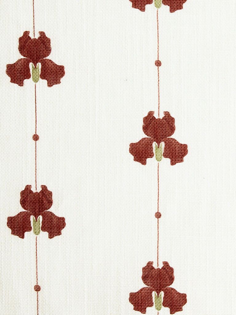 Sweet Pea Linen Curtain Fabric Sample &amp;ndash; Burgundy
