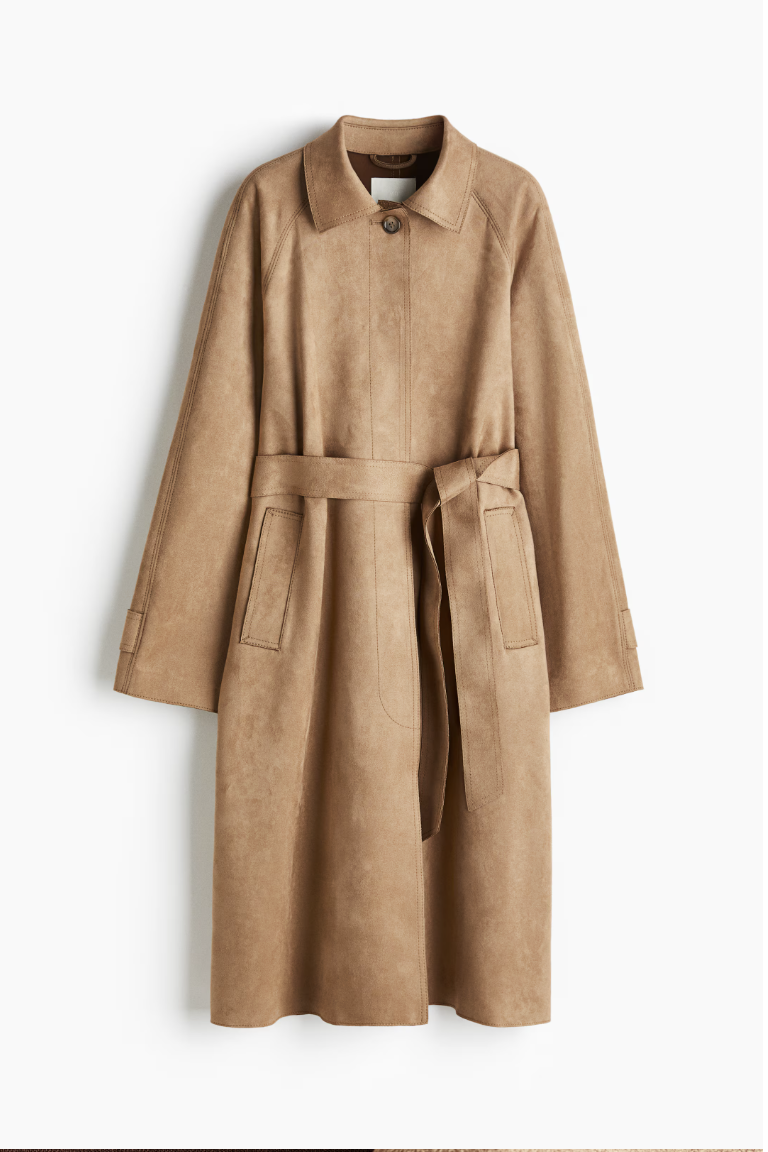 Image of suede trench coat