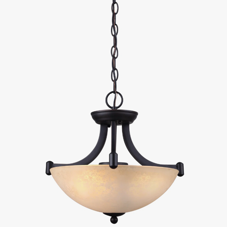 Garza 3 - Light Oil Rubbed Bronze Bowl Pendant
