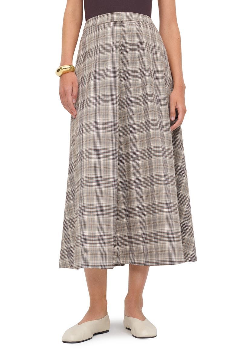 Peony Plaid Flare Skirt