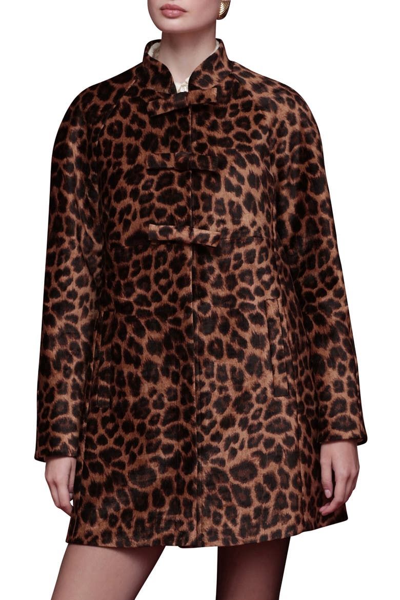 Leopard Print A-Line Jacket