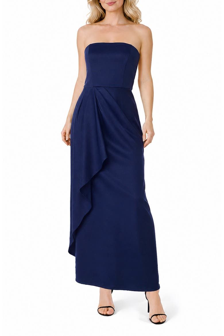 Strapless Draped Side Gown