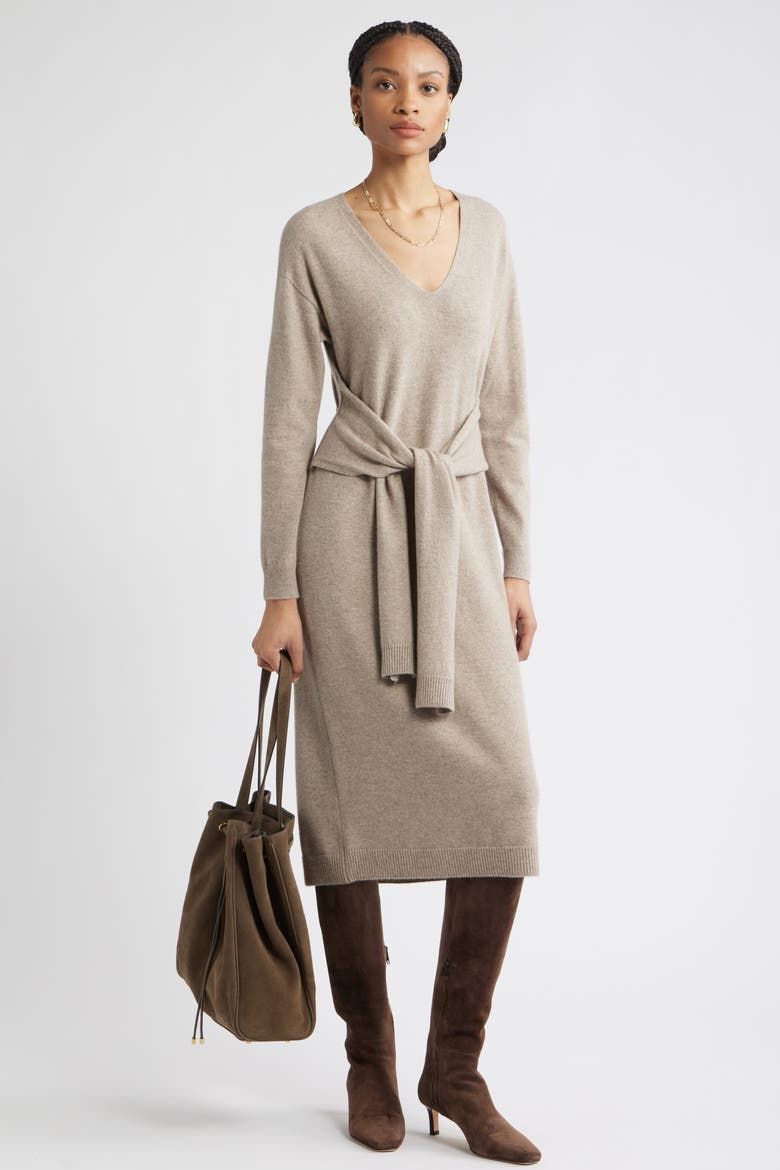 Long Sleeve Wool &amp;amp; Cashmere Blend Sweater Dress