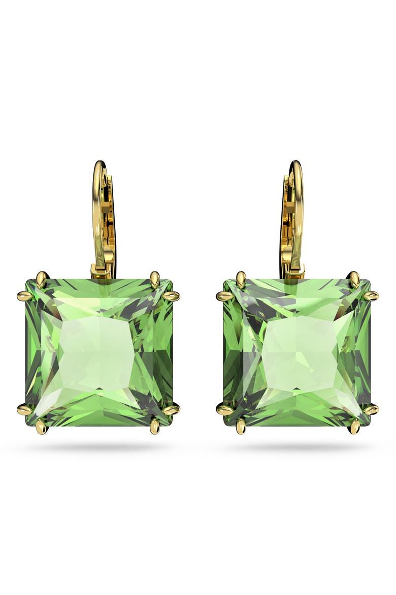 Millenia Square Crystal Drop Earrings